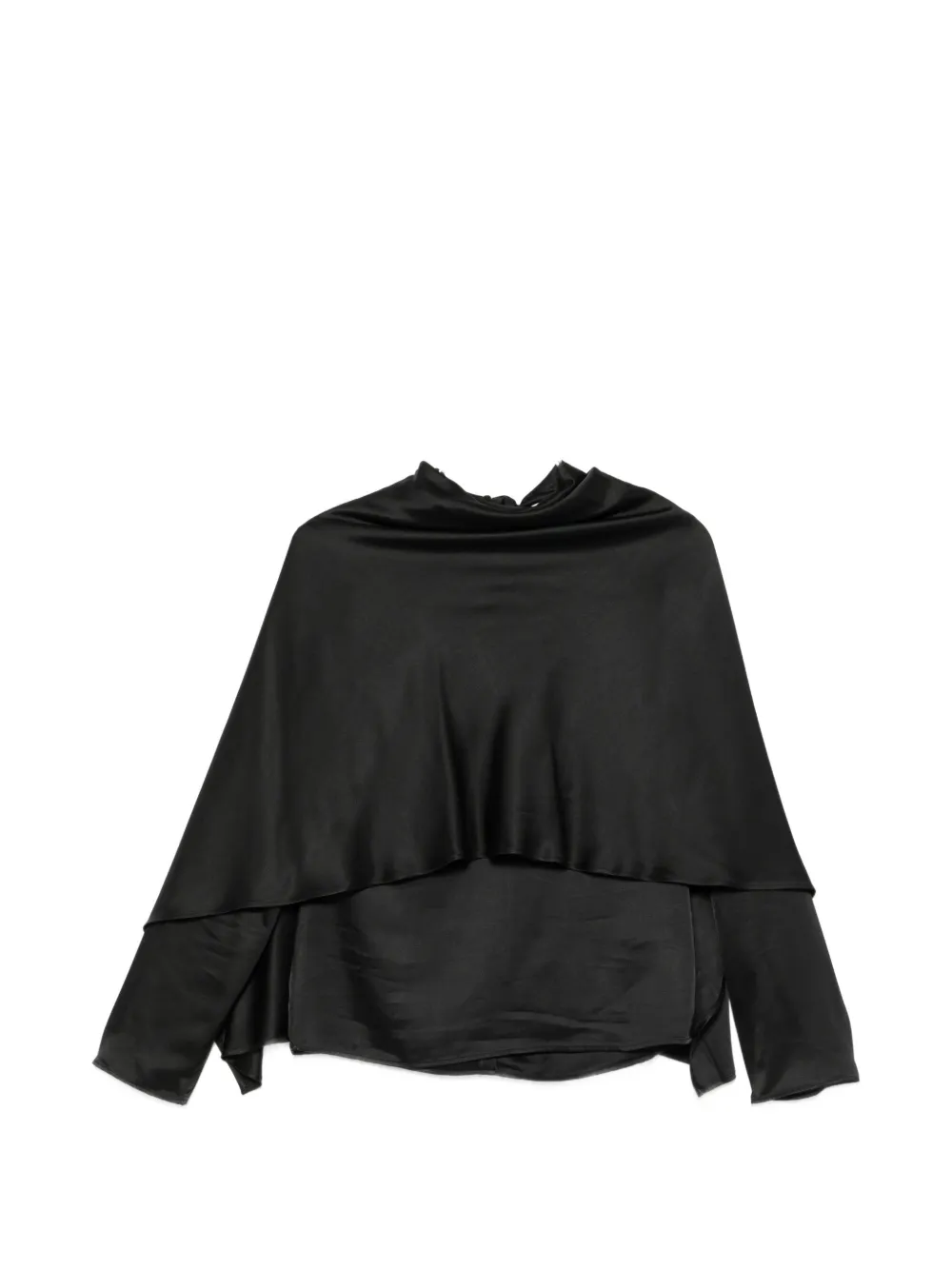 Róhe satin draped-cape blouse - Nero