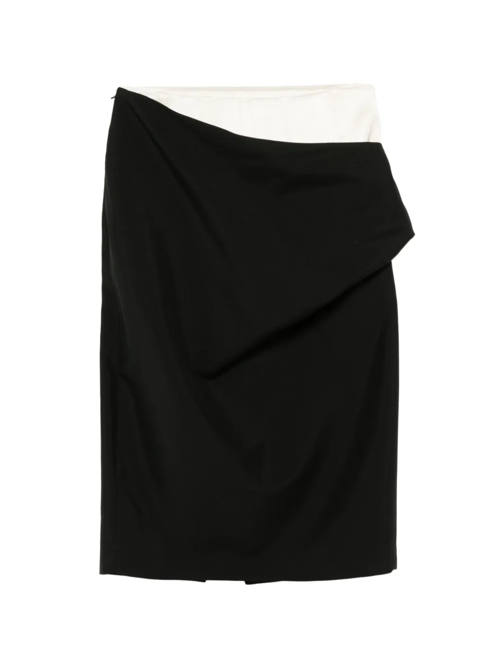 Róhe double waistband skirt black - Schwarz