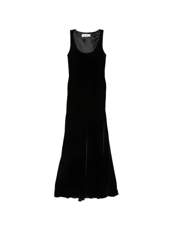 Róhe Scoop-neck Velvet Dress in Black
