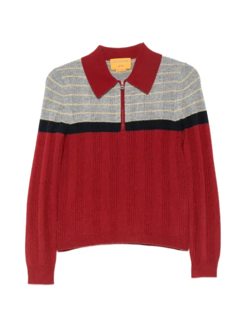Guest In Residence Track striped ribbed-knit sweater