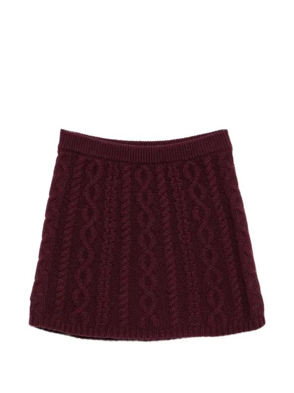 Guest In Residence Mini Cable Knit Skirt in Purple
