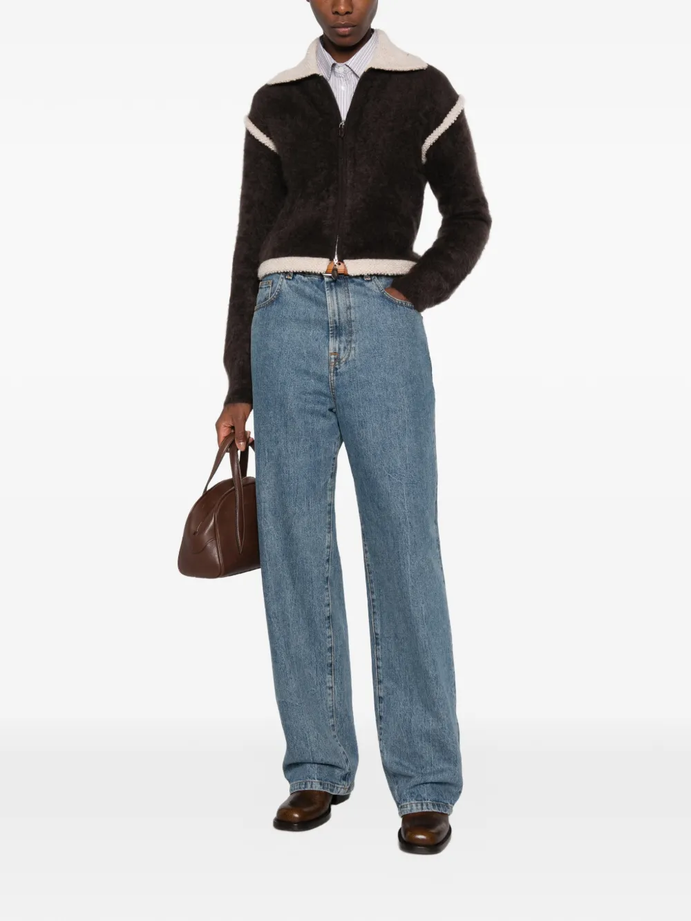 Guest In Residence Grizzly Frankie zip-up cardigan Bruin