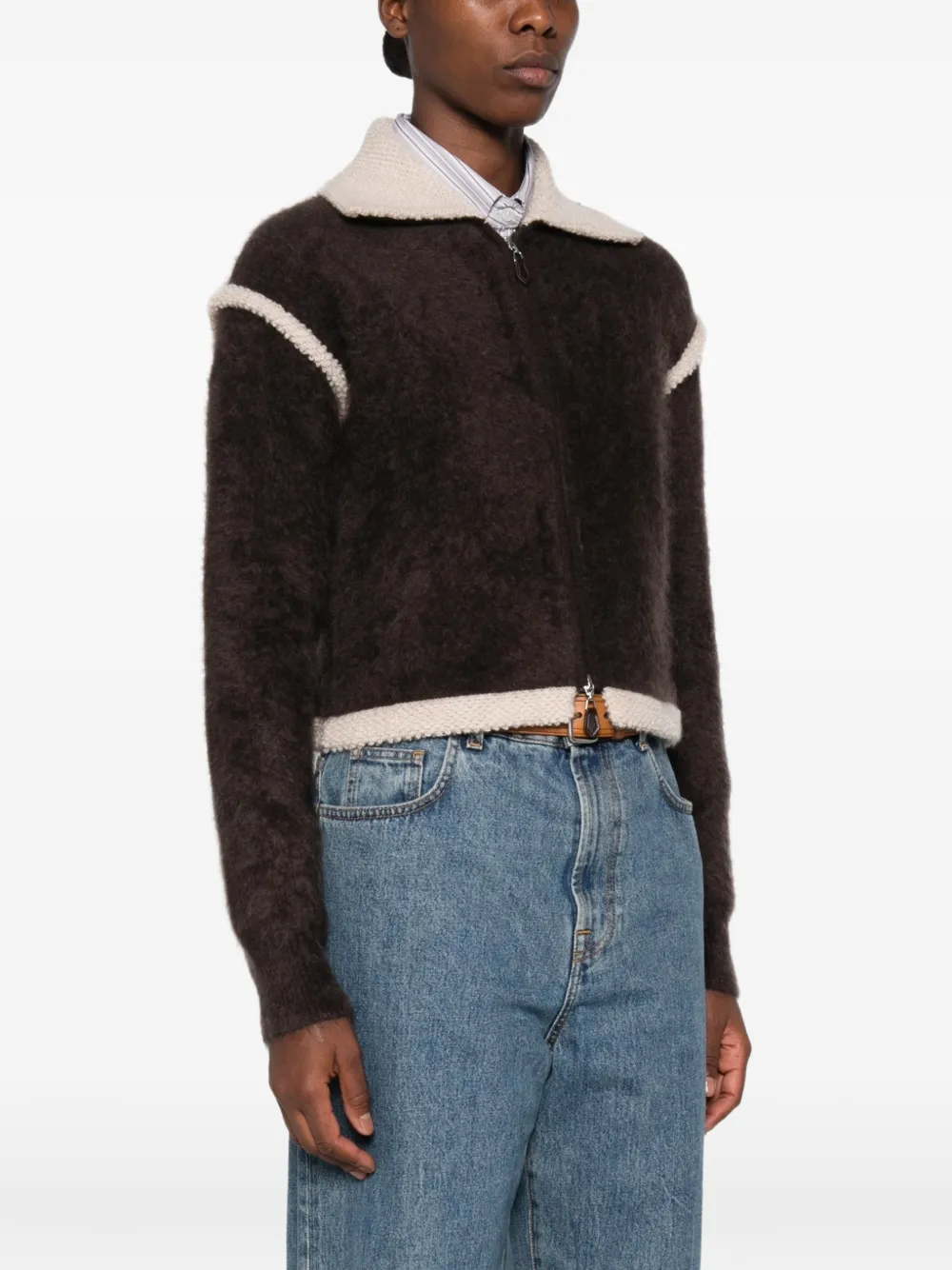 Guest In Residence Grizzly Frankie zip-up cardigan Bruin