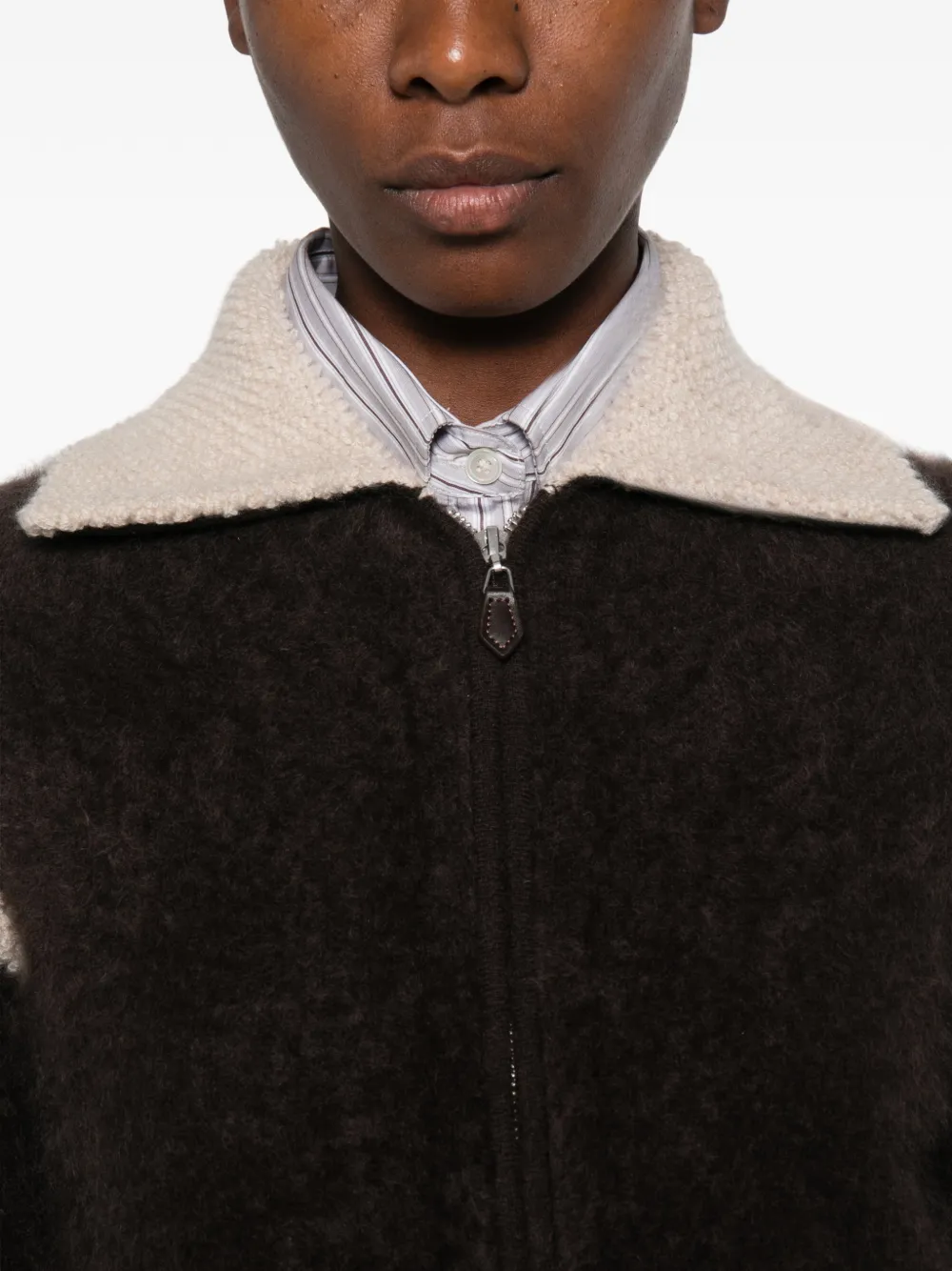 Guest In Residence Grizzly Frankie zip-up cardigan Bruin