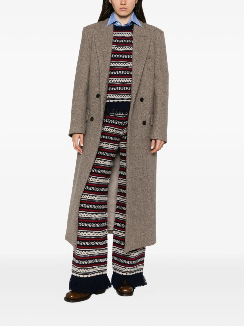 Guest In Residence Western stripe-knit sweater Blauw