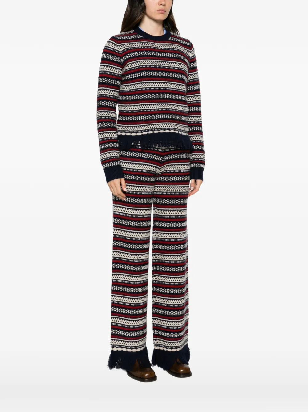 Guest In Residence Western stripe-knit sweater Blauw