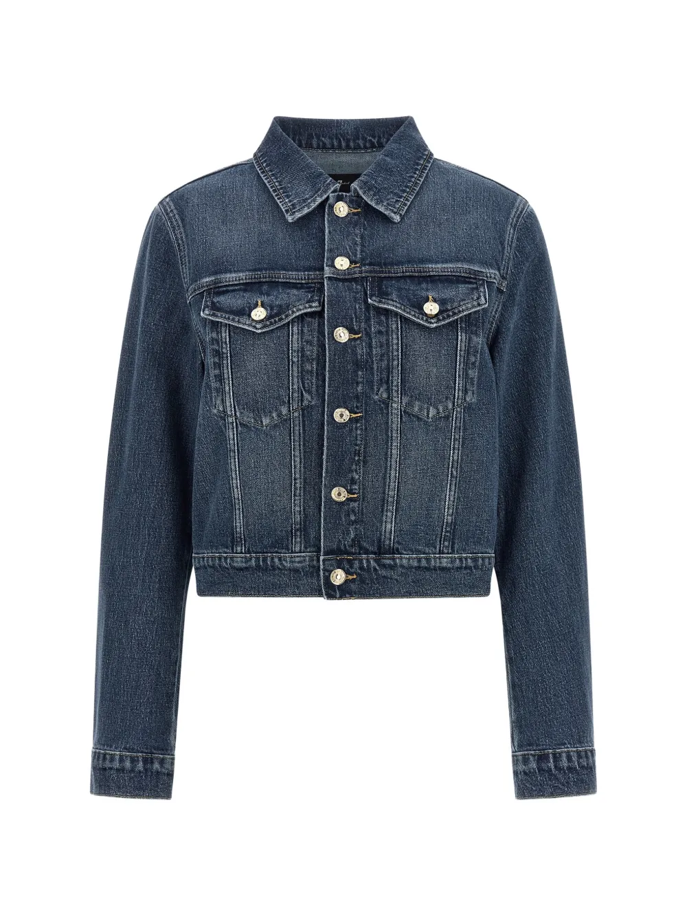 7 For All Mankind Darted Shrunken denim jacket - Blu