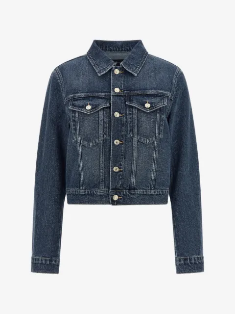 7 For All Mankind Darted Shrunken denim jacket