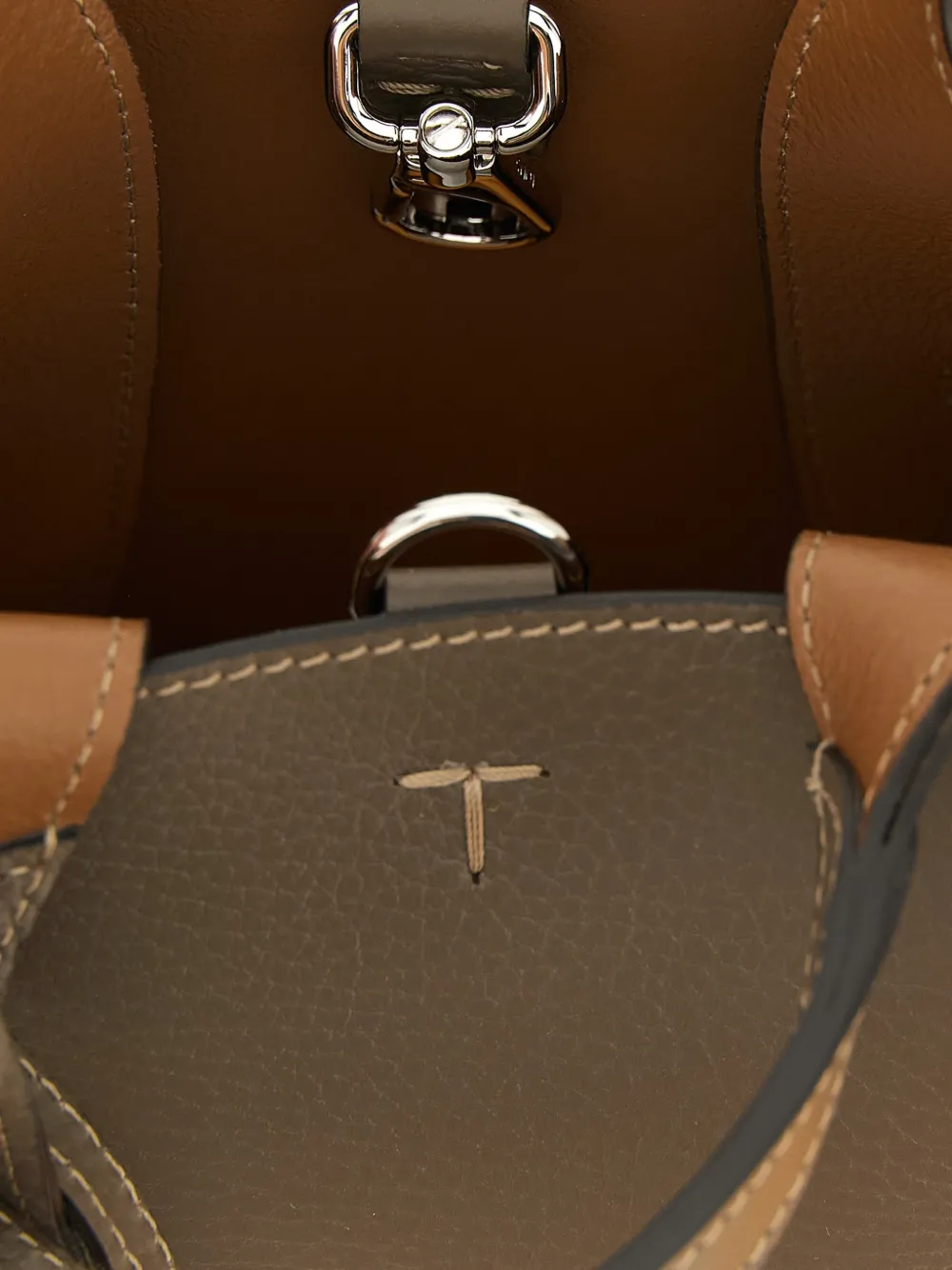 Tod's T Timeless gehamerde leren shopper Bruin