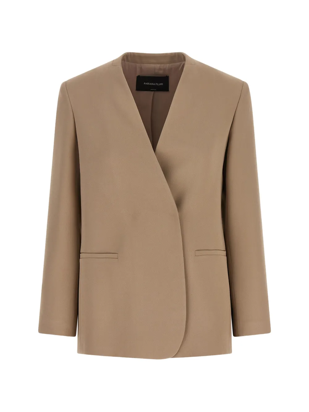 Fabiana Filippi lapel-free V-neck blazer - Nude