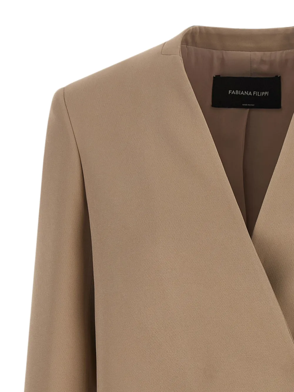 Fabiana Filippi Blazer met revers en V-hals Beige