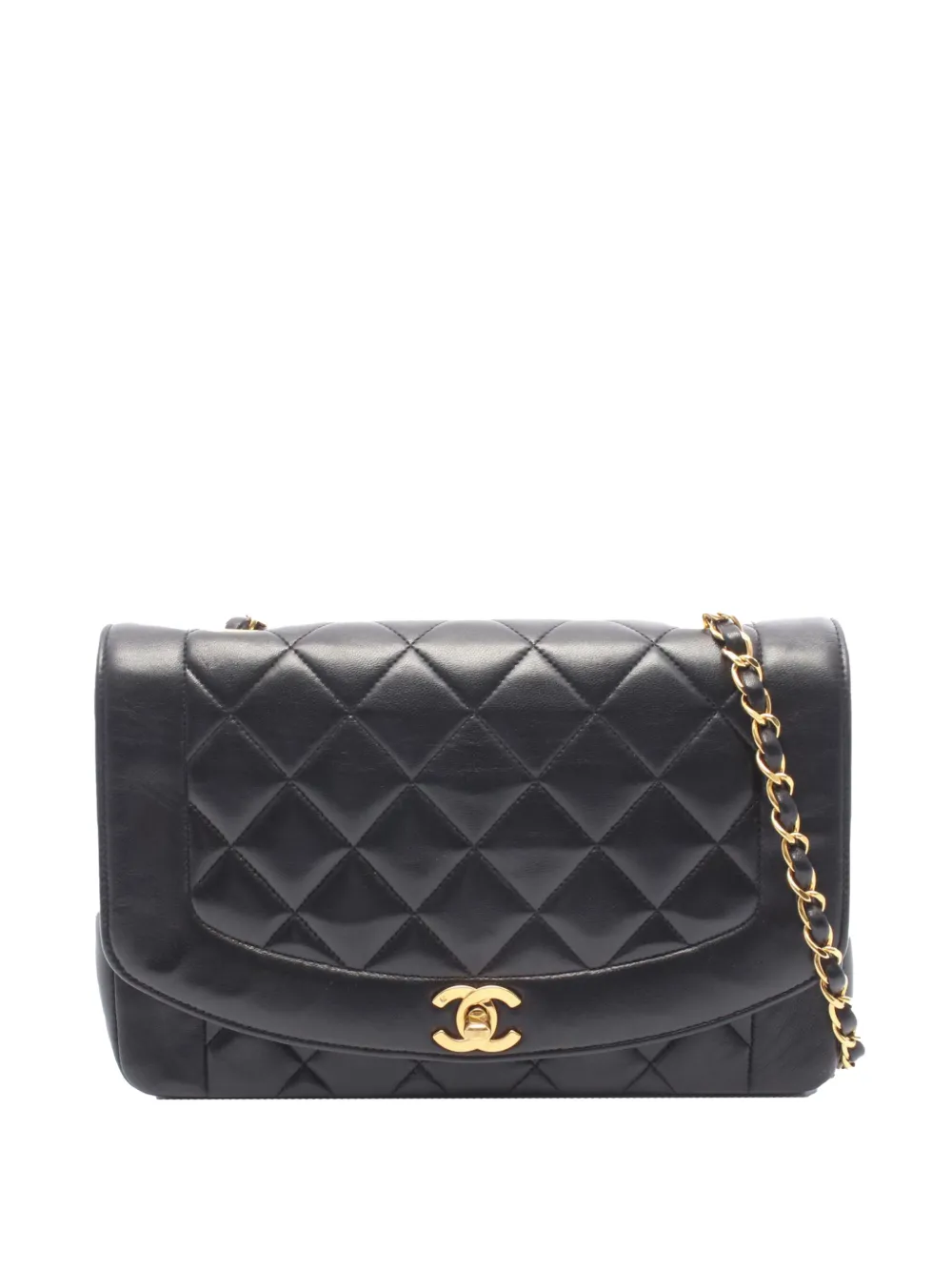 CHANEL Pre-Owned 1991-1994 Medium Lambskin Diana Flap crossbody bag - Black