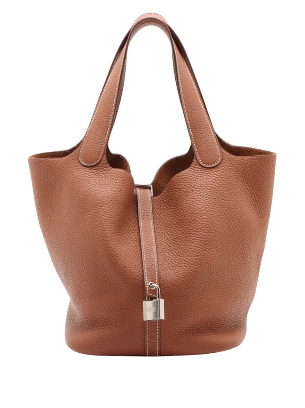 Hermès Pre-Owned Borsa a mano Picotin Lock 22 in pelle Clemence 2018 - Marrone