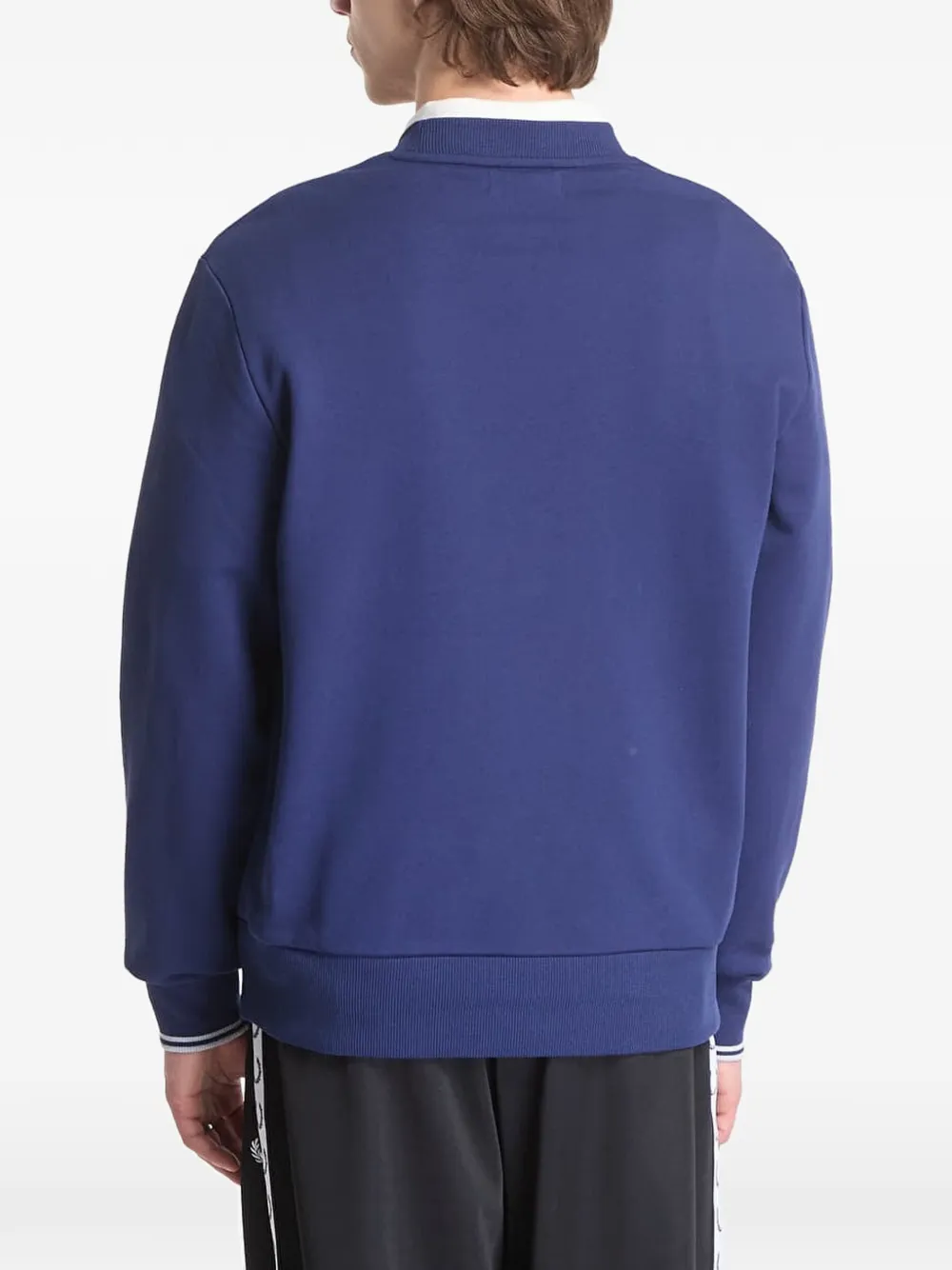 Fred Perry Sweater met geborduurd logo Blauw