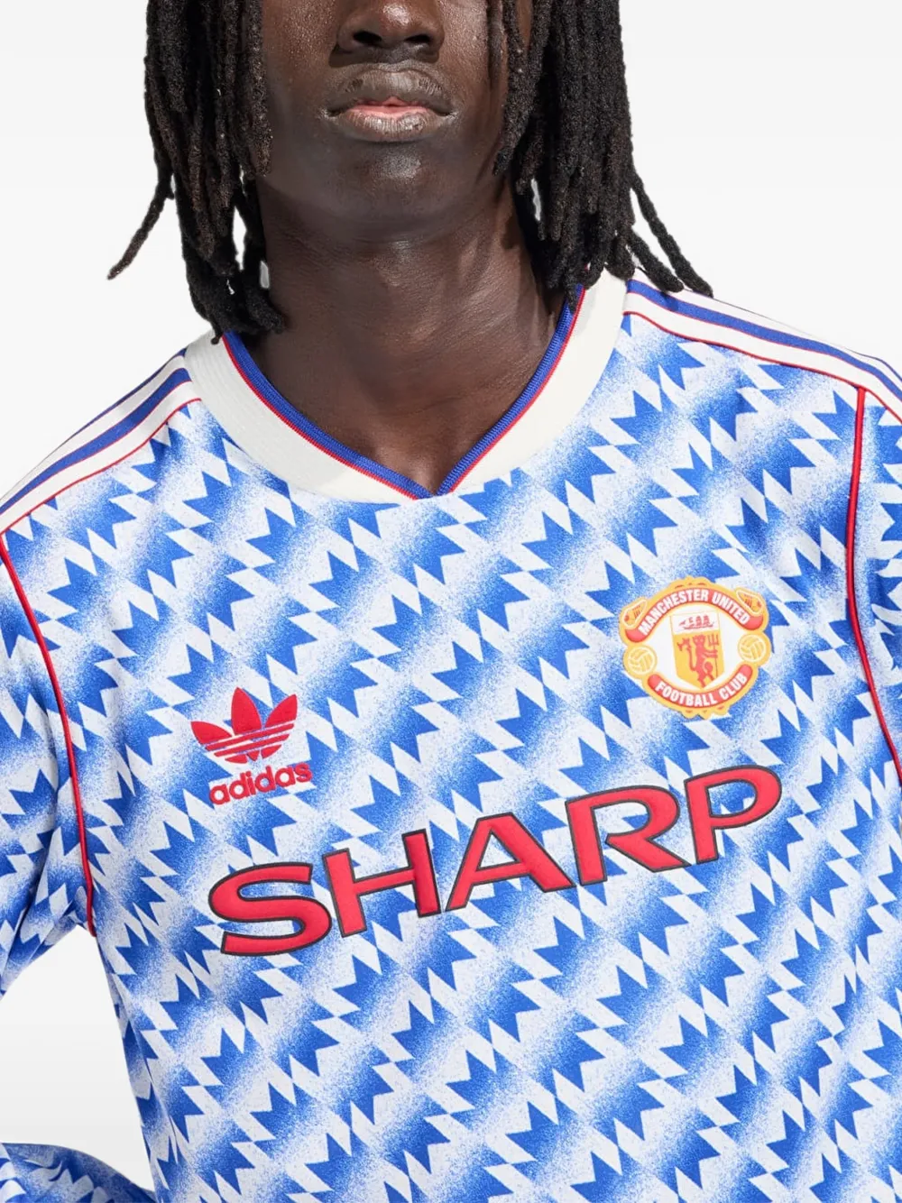 adidas Manchester United 90 Away long-sleeve T-shirt Blauw