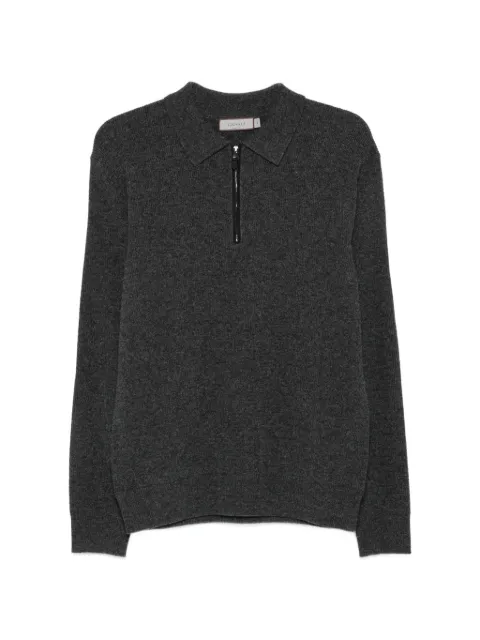 Canali zip-fastening polo sweater