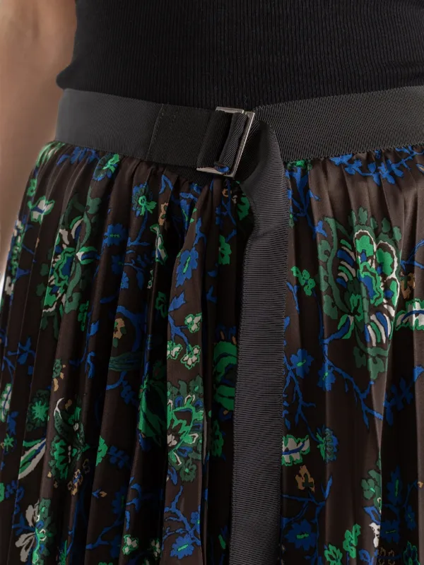 Sacai フローラル プリーツスカート | ブラウン | FARFETCH JP