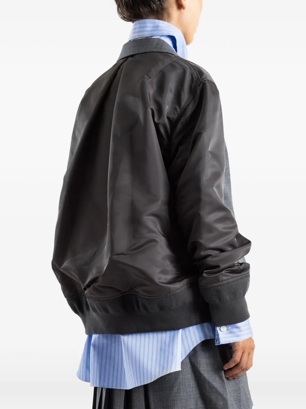 sacai Jack met dubbele rij knopen en vlakken Grijs