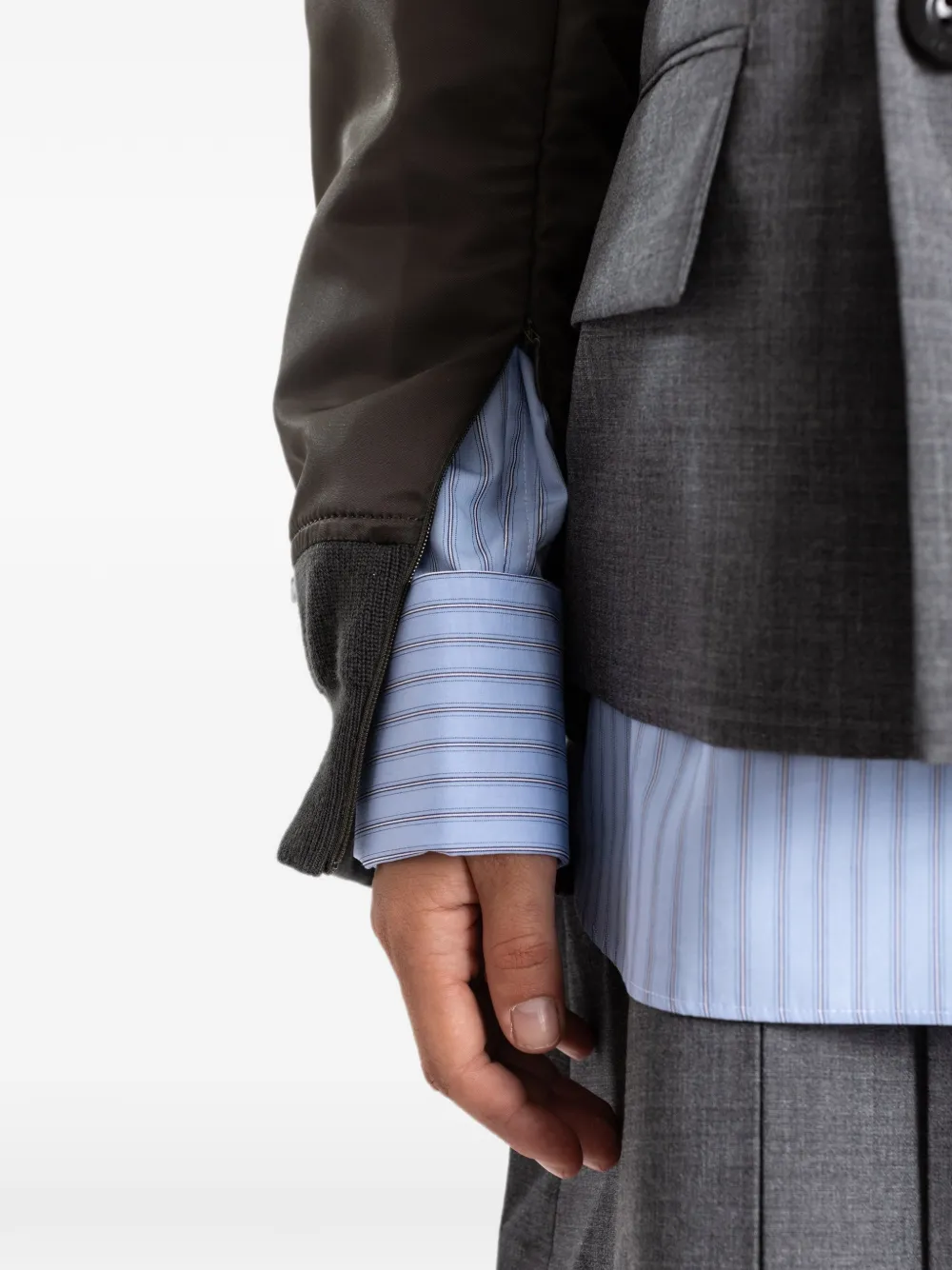 sacai Jack met dubbele rij knopen en vlakken Grijs