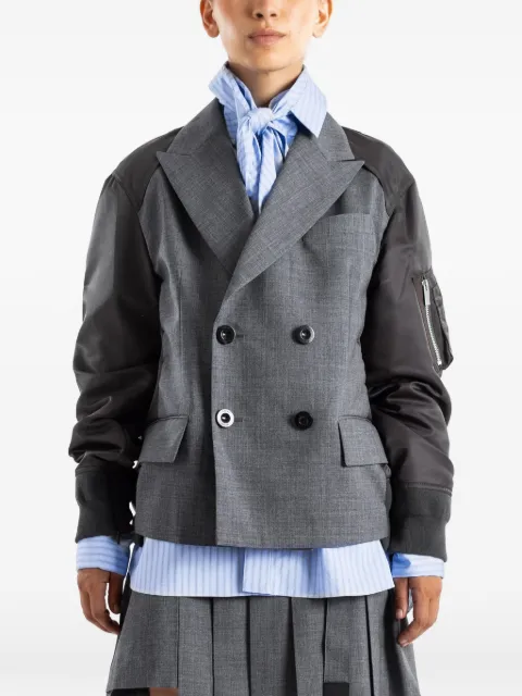 sacai double-breasted hybrid jacket