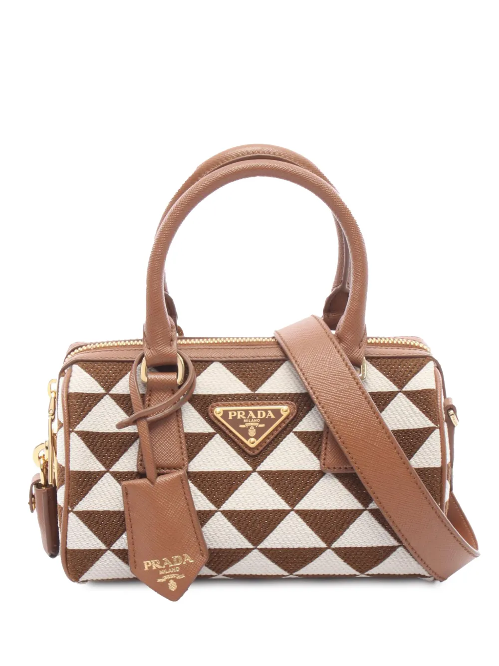 Prada Pre-Owned 2013-2026 mini Symbole Triangolo Satchel-Tasche - Braun