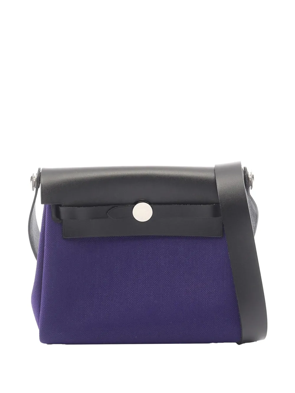 Hermès Pre-Owned 2022 Military Toile and Vache Hunter Herbag Zip Umhängetasche 20cm - Violett