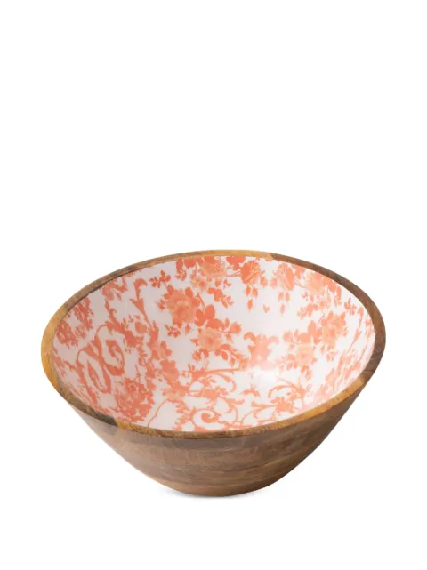 J-LINE Schale aus Mangoholz mit Blumenprint