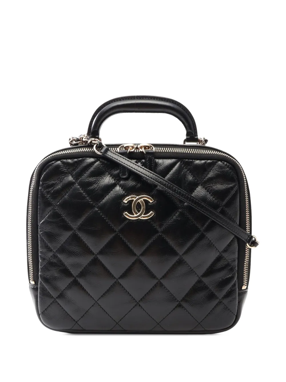 CHANEL Pre-Owned Borsa a tracolla CC trapuntata in pelle di vitello 2021-2026 - Nero