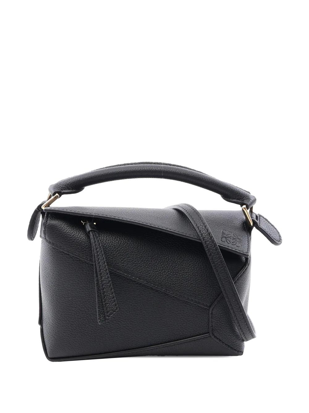 Loewe Pre-Owned 2010-2026 Mini Calfskin Puzzle Edge satchel - Black