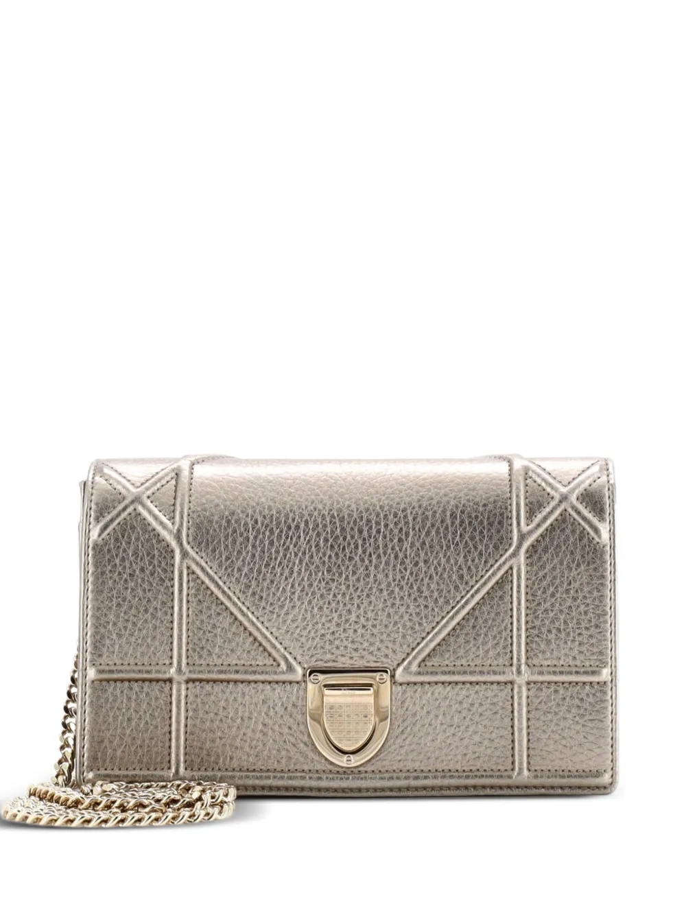 Christian Dior Pre-Owned Diorama Flap Bag Grained Calfskin Mini shoulder bag - Metallic