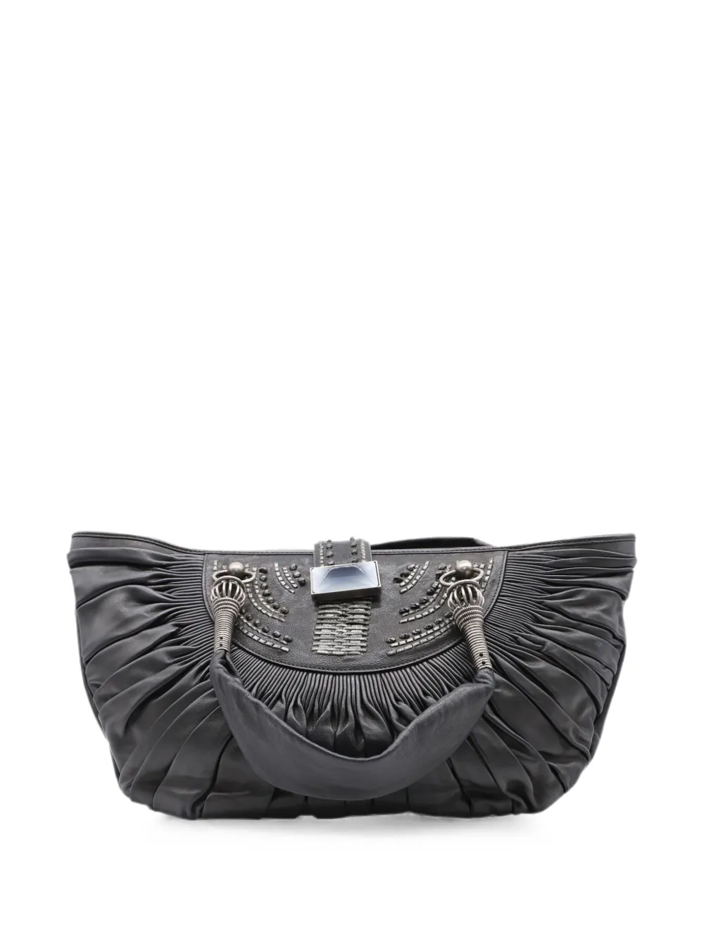 Christian Dior Pre-Owned Plissé pleated tote bag - Grey