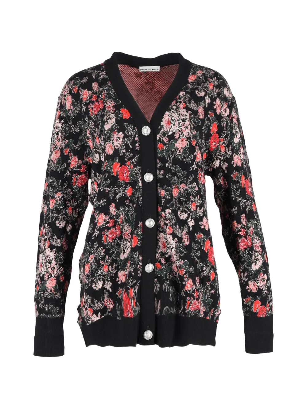 Paco Rabanne Pre-Owned floral-print cardigan - Schwarz