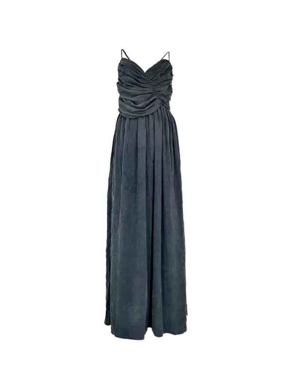 zimmermann grey dress V-neck Gathered Maxi | Mini dress