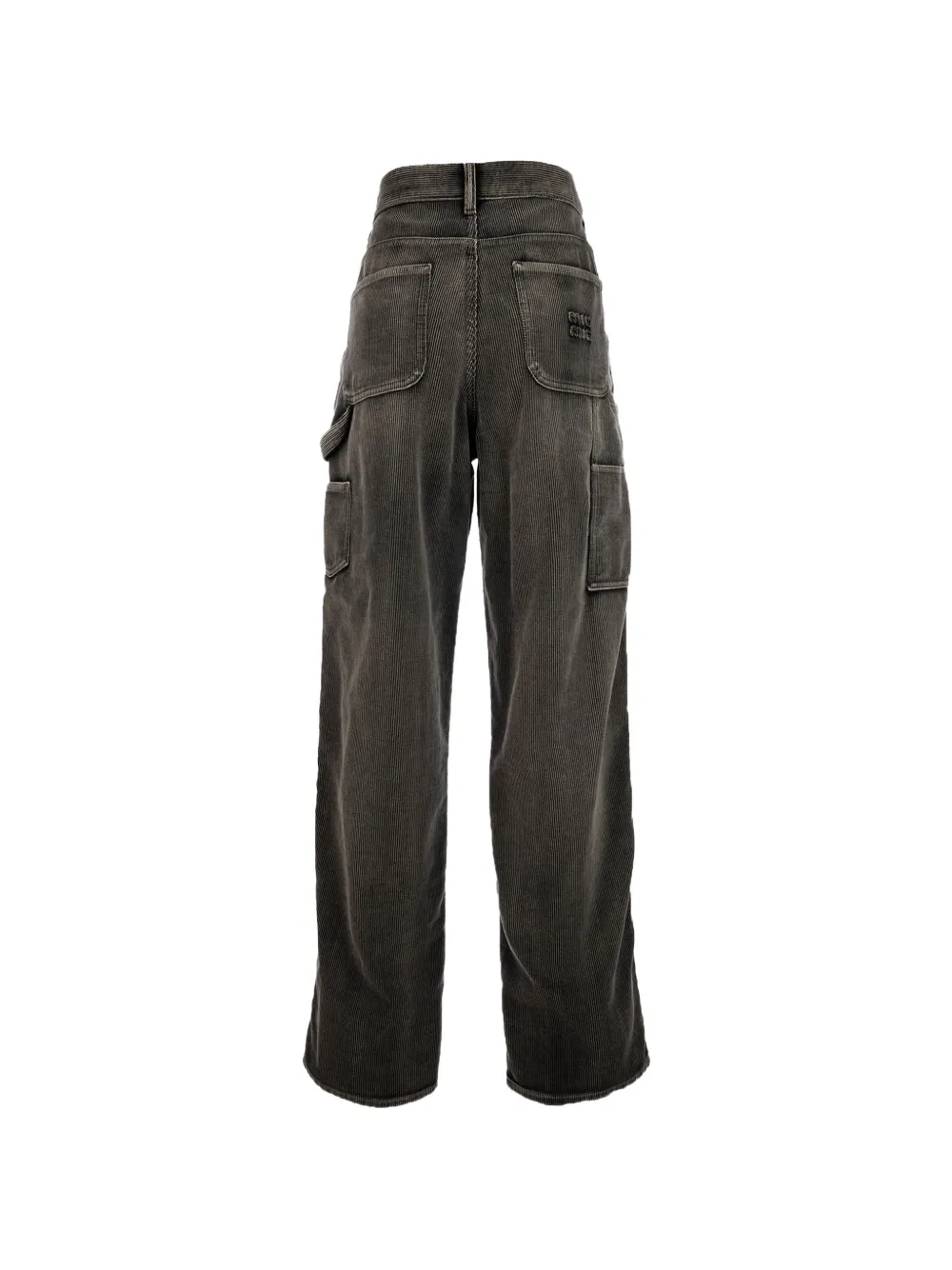 Miu Ribfluwelen broek Grijs