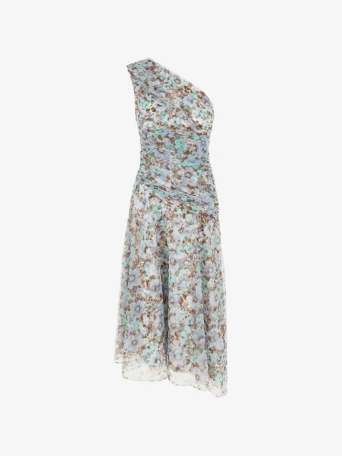 Tory Burch one-shoulder floral-print asymmetric dress