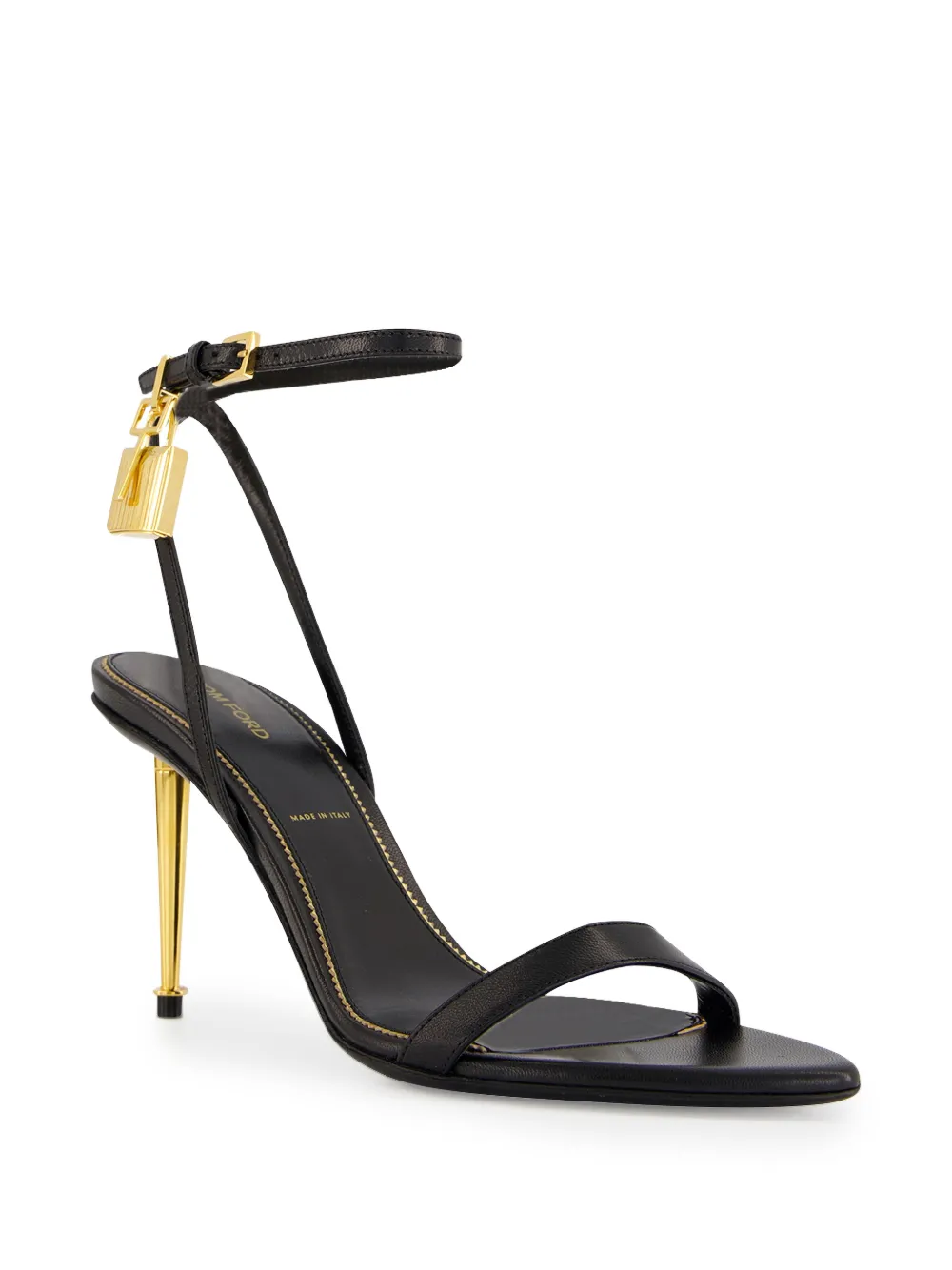 TOM FORD sandals h-heel pointy leather Zwart