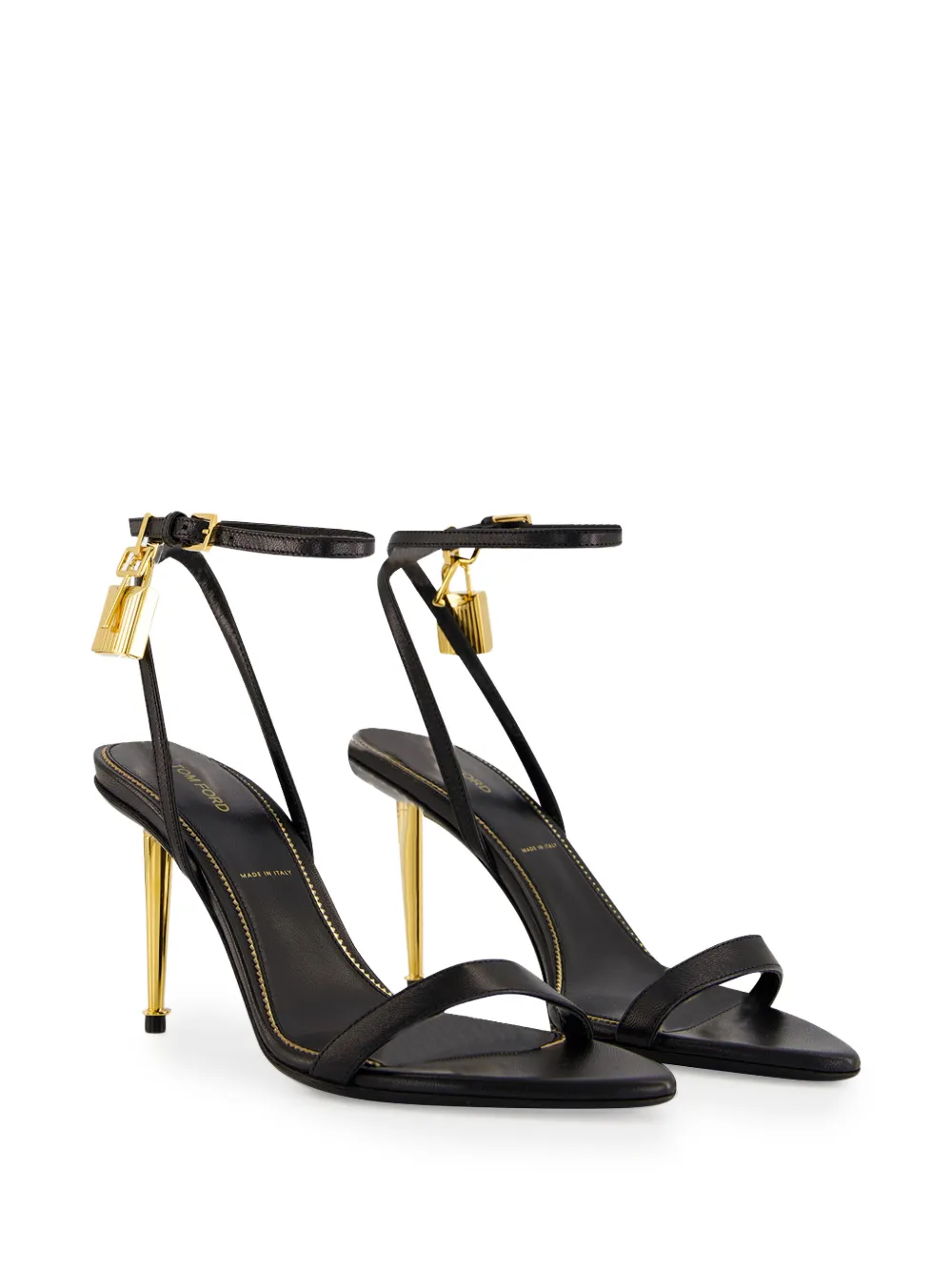 TOM FORD sandals h-heel pointy leather Zwart