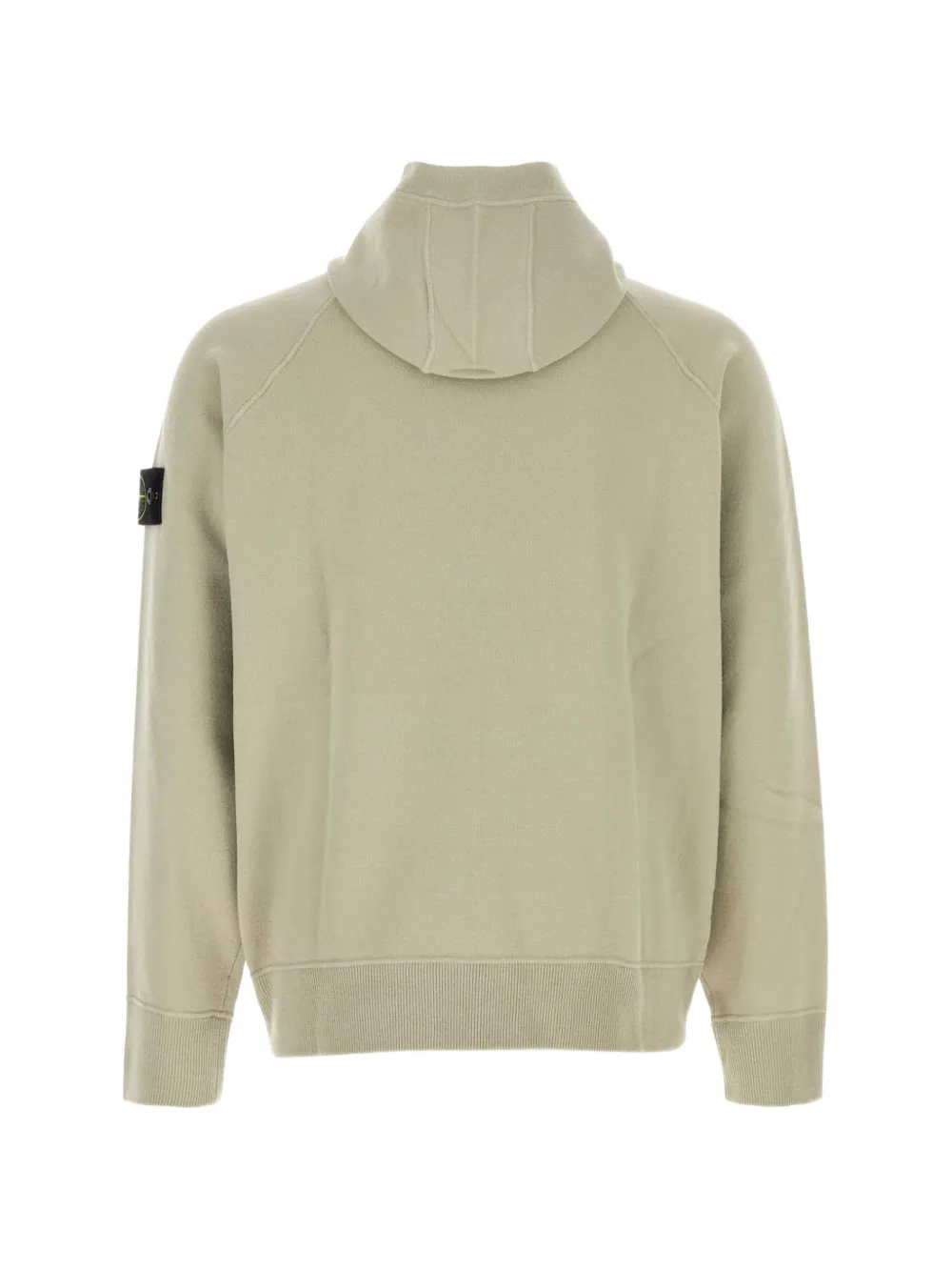 Stone Island Wollen ruimvallende trui met capuchon en rits en raglan mouwen Beige