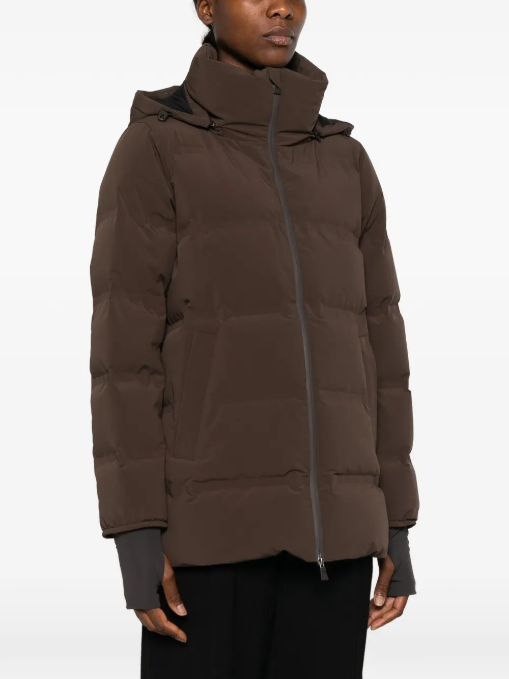 Herno Gevoerd jack met capuchon Bruin