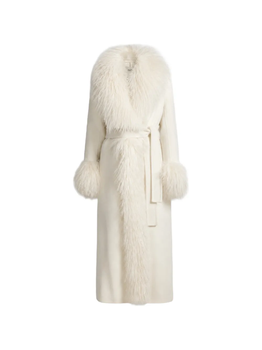 ducie Cappotto Lola con finiture in pelle di pecora - Bianco