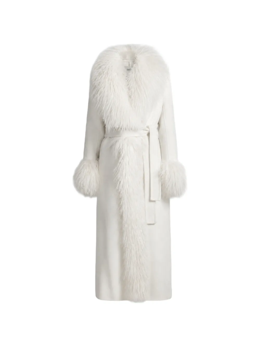 ducie Cappotto Lola con finiture in pelle di pecora - Bianco