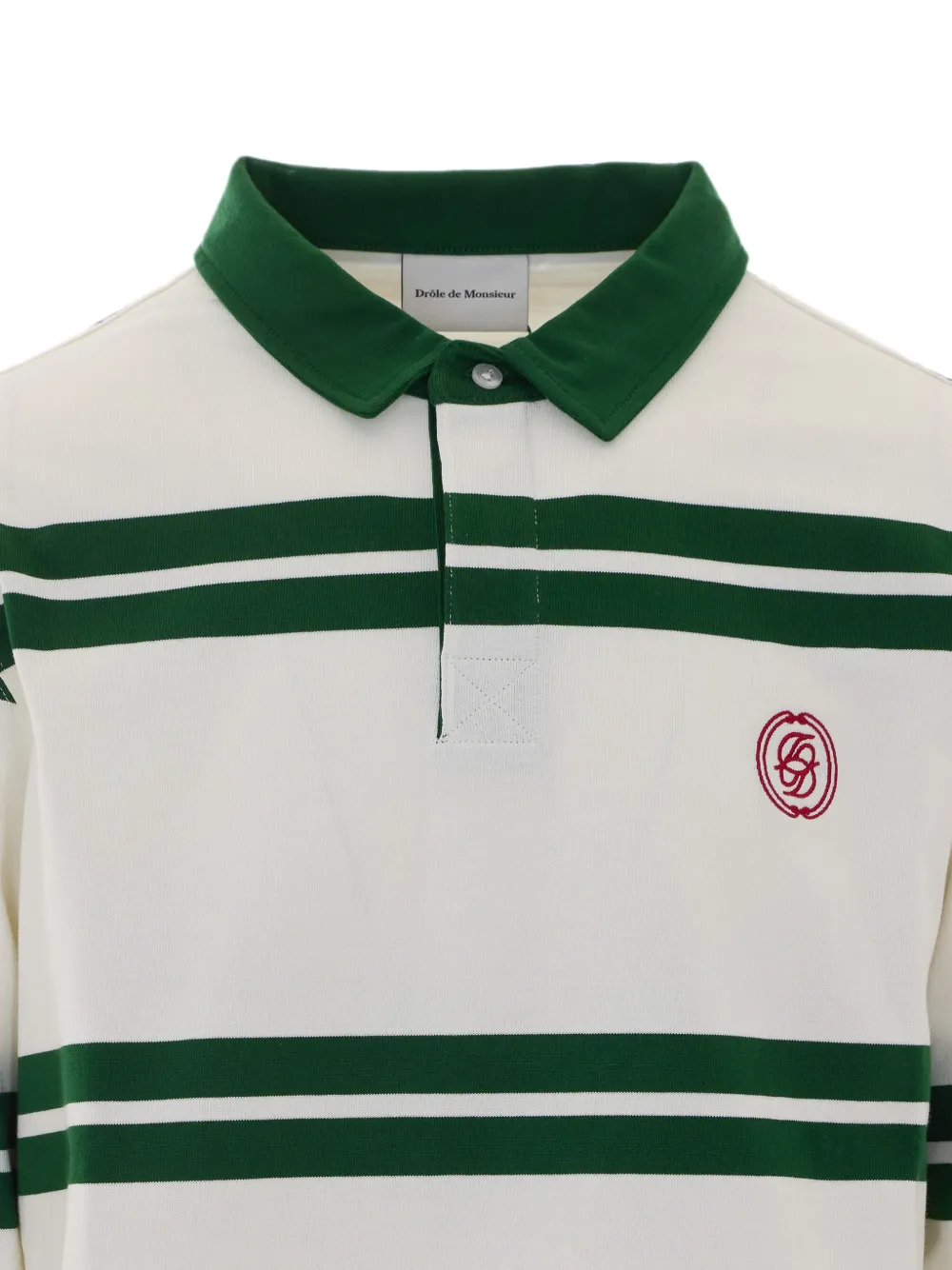 Drôle De Monsieur Ornament gestreept poloshirt Beige