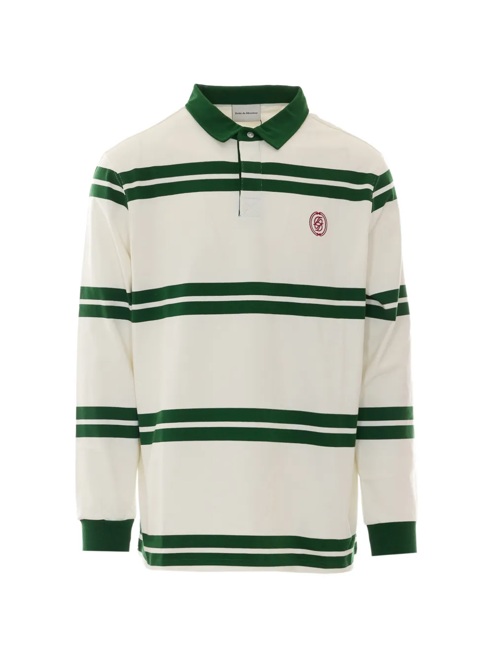 Drôle De Monsieur striped embroidered-logo polo shirt - Toni neutri