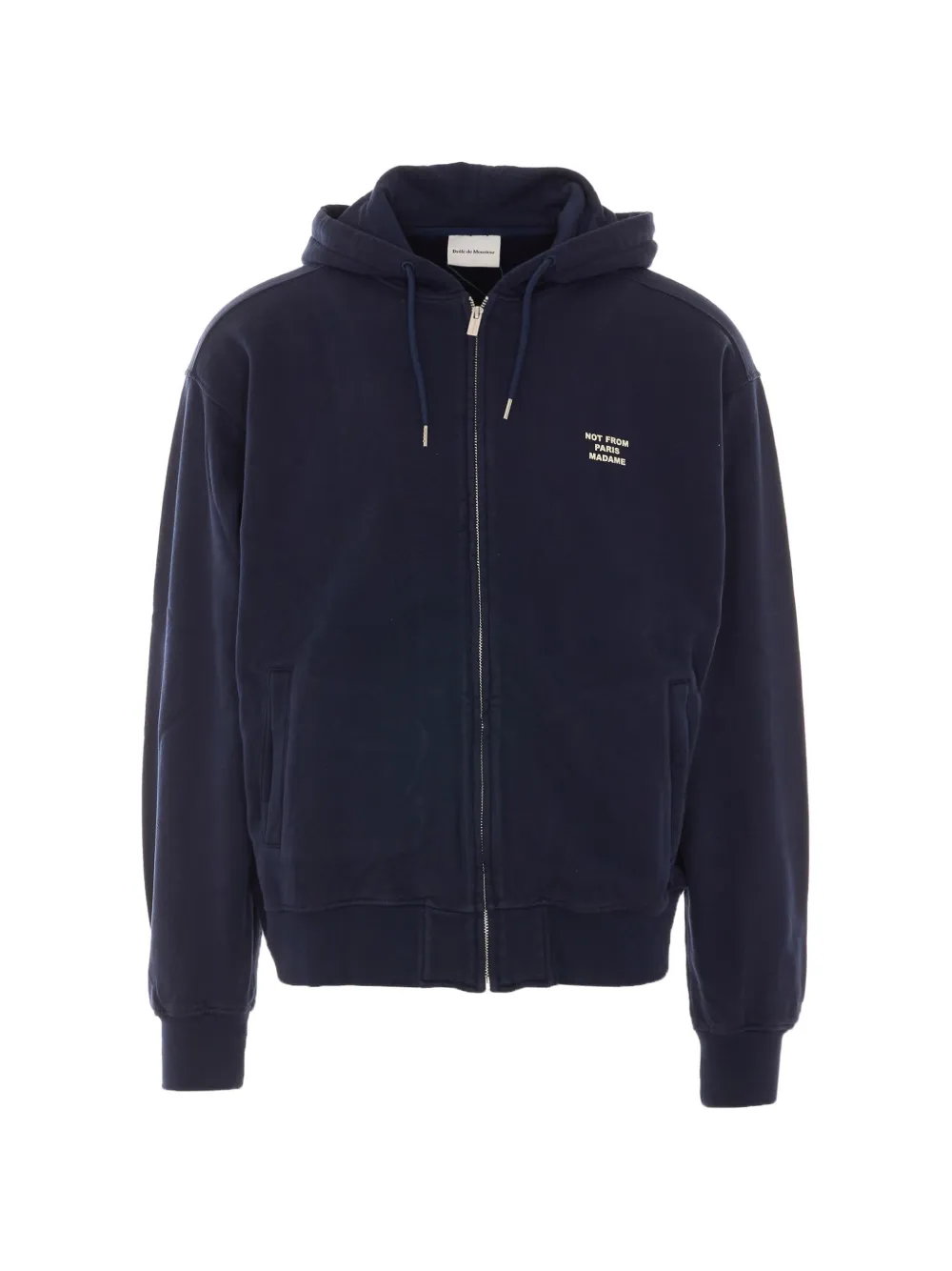 Drôle De Monsieur slogan-print zip-up hoodie - Blu