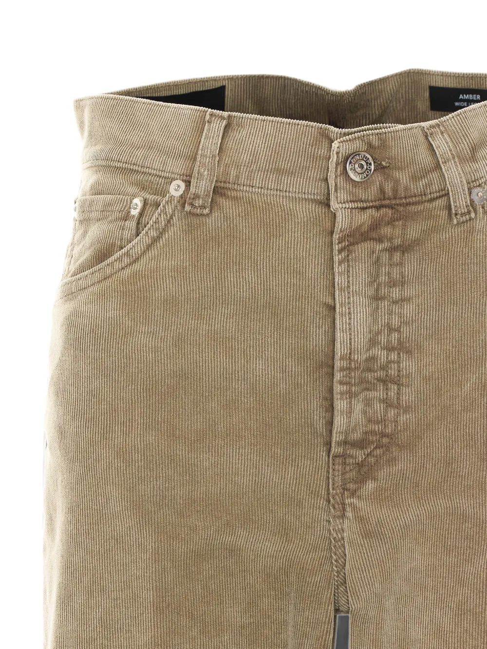 DONDUP Amber ribfluwelen palazzo broek Beige