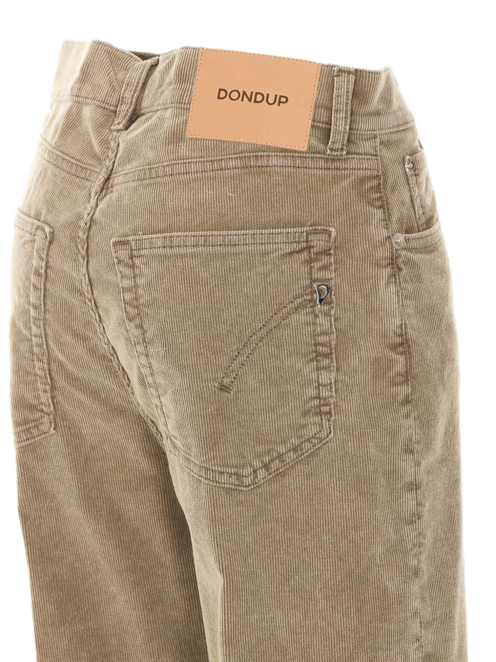 DONDUP Amber ribfluwelen palazzo broek Beige