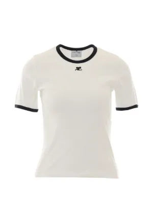 Courrèges コントラストトリム Tシャツ | ホワイト | FARFETCH JP