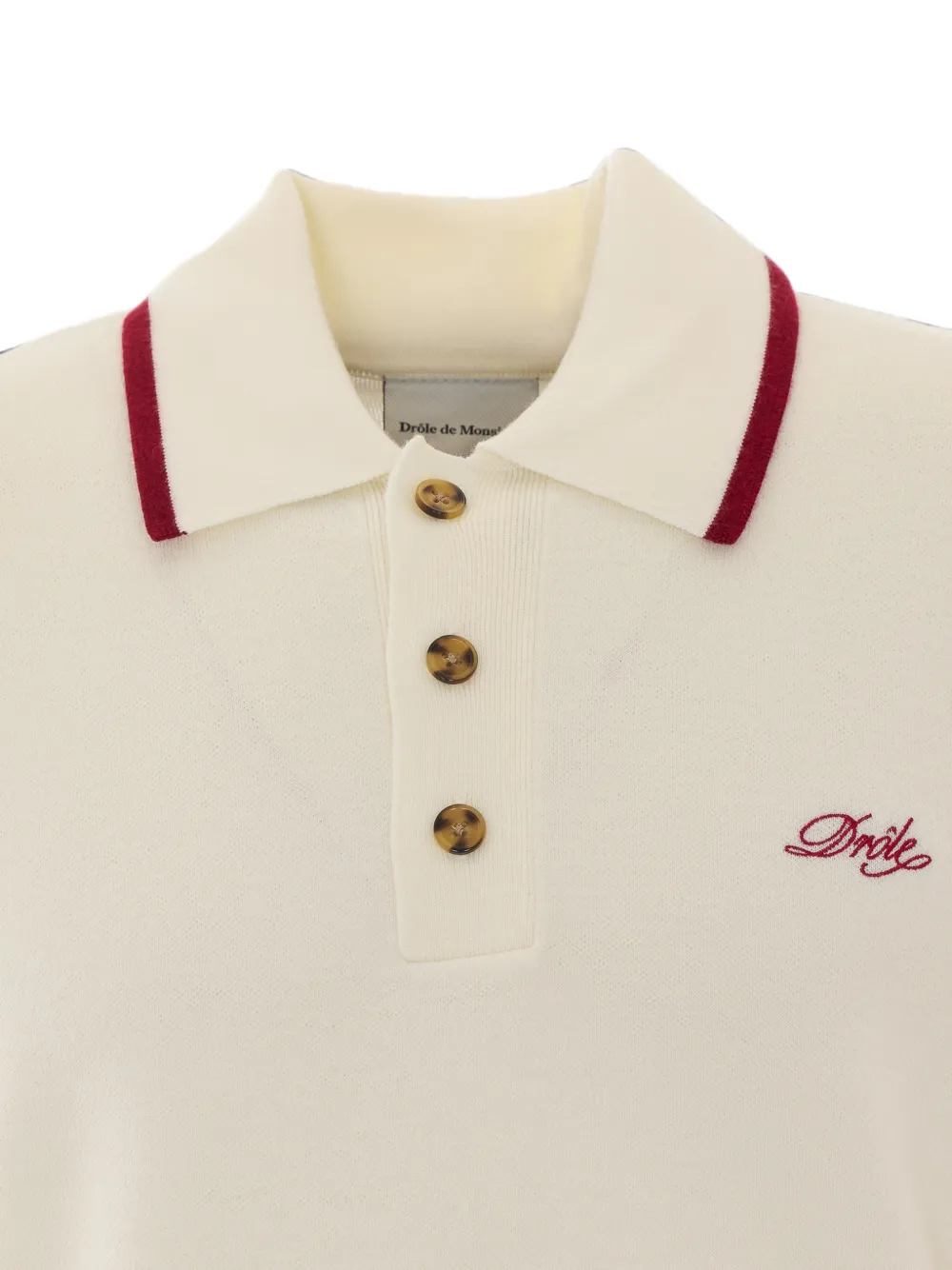 Drôle De Monsieur Poloshirt met geborduurd logo Beige