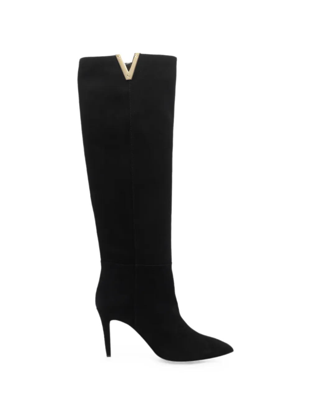 Via Roma 15 pointed-toe suede boots Zwart