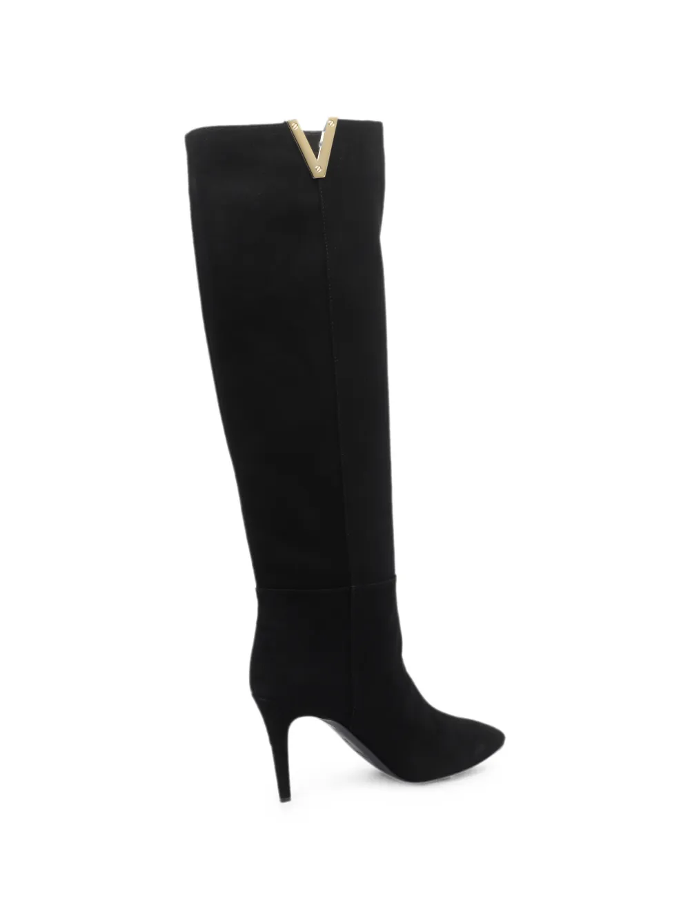 Via Roma 15 pointed-toe suede boots Zwart